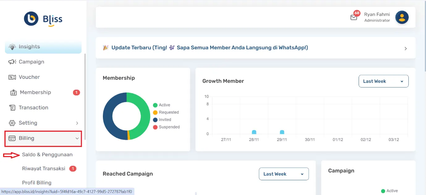 Cara melihat riwayat saldo